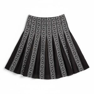 Ann Taylor Brown Embroidered Cotton Pleated A-Line Skirt – Size‎ 4